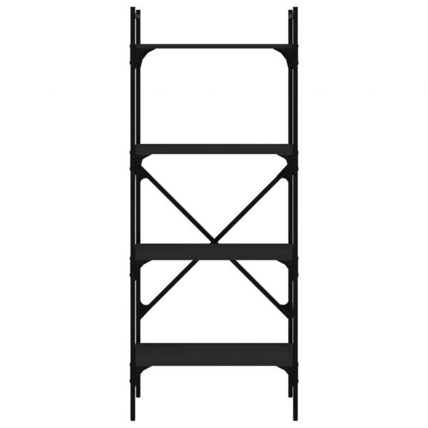 Bücherregal 4 Fächer Schwarz 56x31,5x138,5 cm Holzwerkstoff