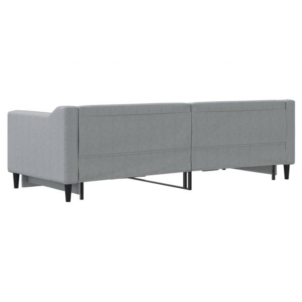Tagesbett Ausziehbar Hellgrau 80x200 cm Stoff