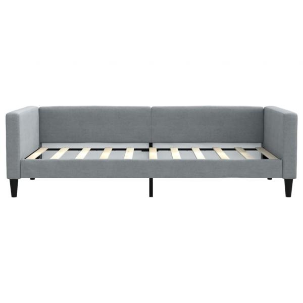 Tagesbett Ausziehbar Hellgrau 90x190 cm Stoff