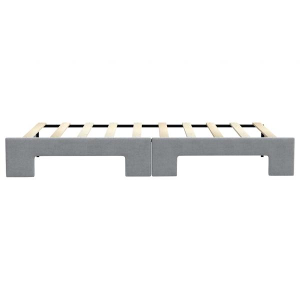 Tagesbett Ausziehbar Hellgrau 90x190 cm Stoff