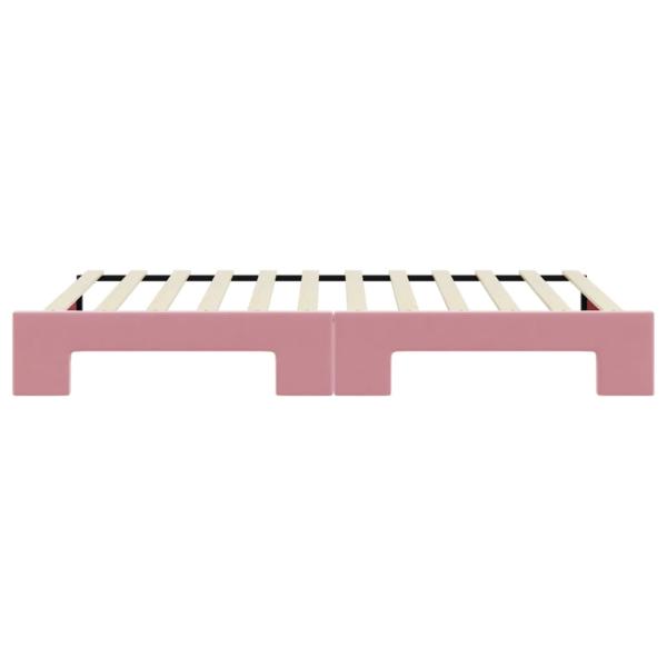 Tagesbett Ausziehbar Rosa 100x200 cm Samt