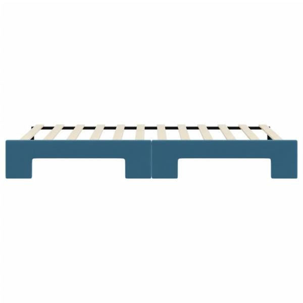 Tagesbett Ausziehbar Blau 80x200 cm Samt