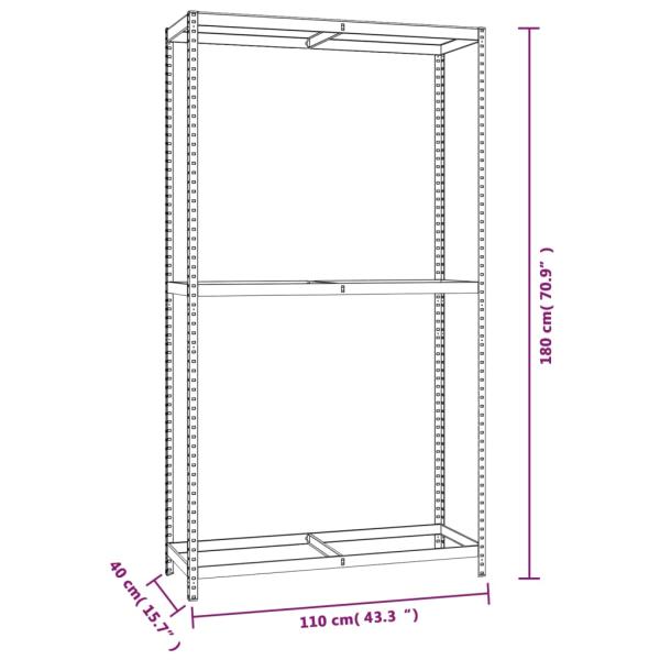 ARDEBO.de - Reifenregale mit 2 Böden 3 Stk. Silbern 110x40x180 cm Stahl