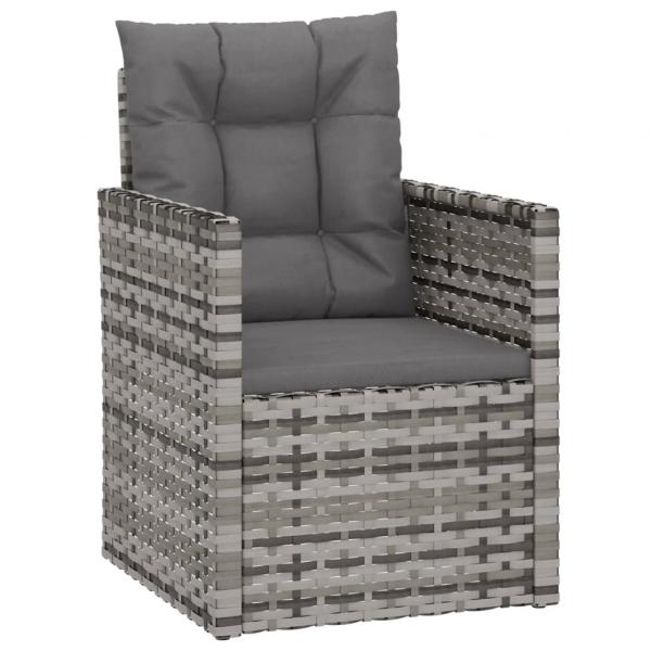 ARDEBO.de - 4-tlg. Garten-Lounge-Set mit Kissen Poly Rattan Grau