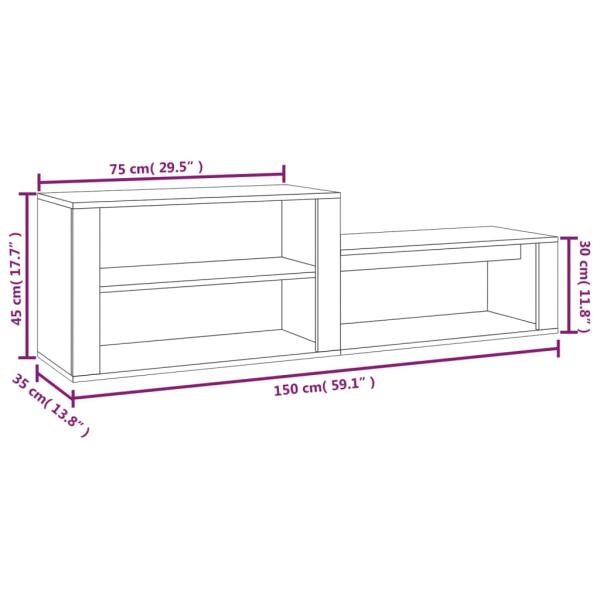 Schuhschrank Sonoma-Eiche 150x35x45 cm Holzwerkstoff