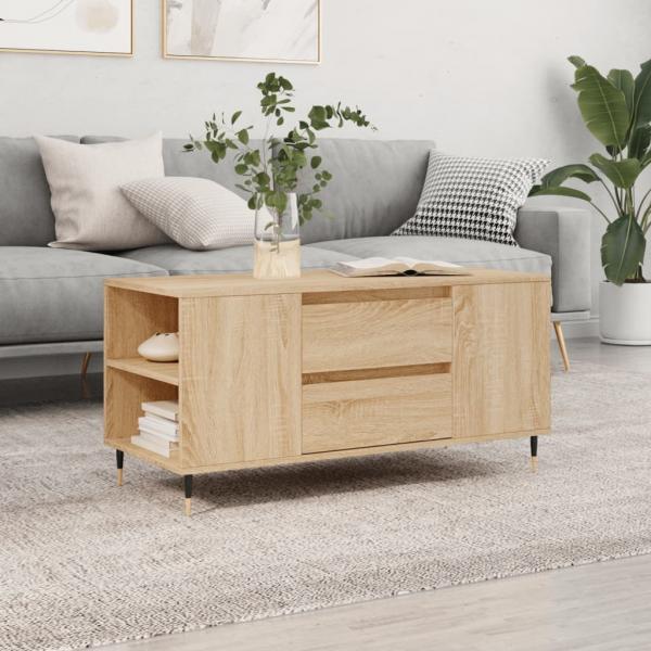 ARDEBO.de - Couchtisch Sonoma-Eiche 102x44,5x50 cm Holzwerkstoff