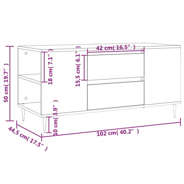 Couchtisch Betongrau 102x44,5x50 cm Holzwerkstoff