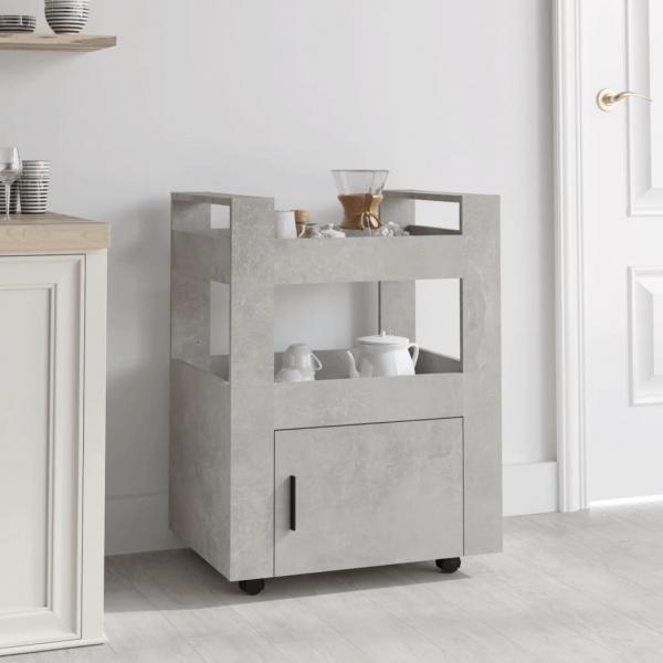 ARDEBO.de - Küchenwagen Betongrau 60x45x80 cm Holzwerkstoff