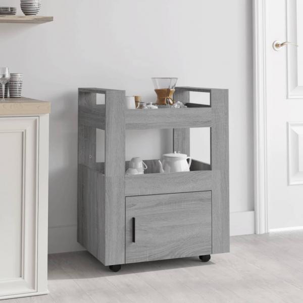 ARDEBO.de - Küchenwagen Grau Sonoma 60x45x80 cm Holzwerkstoff