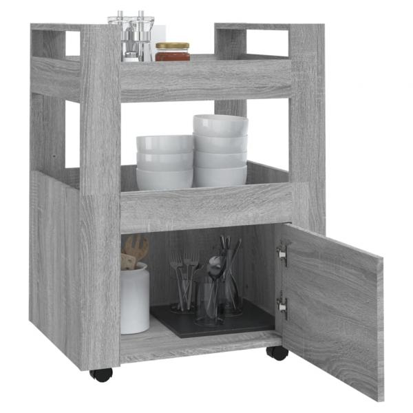 Küchenwagen Grau Sonoma 60x45x80 cm Holzwerkstoff