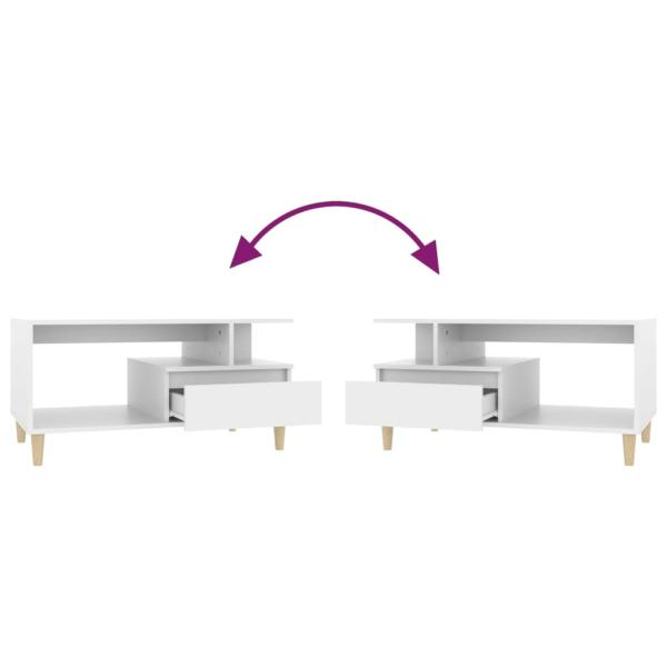 ARDEBO.de - Couchtisch Weiß 90x49x45 cm Holzwerkstoff