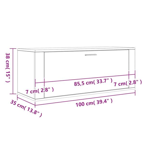 Wand-Schuhschrank Sonoma-Eiche 100x35x38 cm Holzwerkstoff
