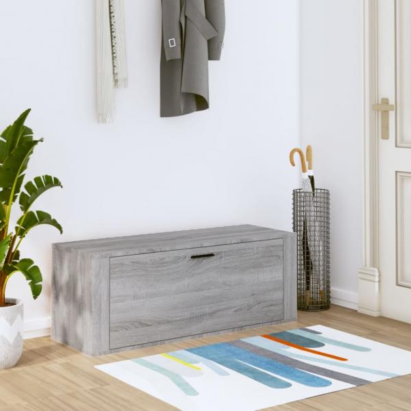 ARDEBO.de - Wand-Schuhschrank Grau Sonoma 100x35x38 cm Holzwerkstoff