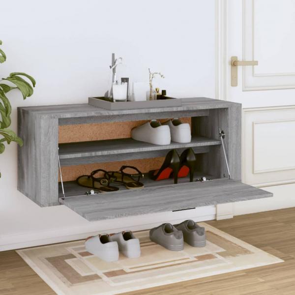 Wand-Schuhschrank Grau Sonoma 100x35x38 cm Holzwerkstoff