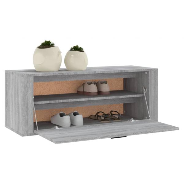 Wand-Schuhschrank Grau Sonoma 100x35x38 cm Holzwerkstoff