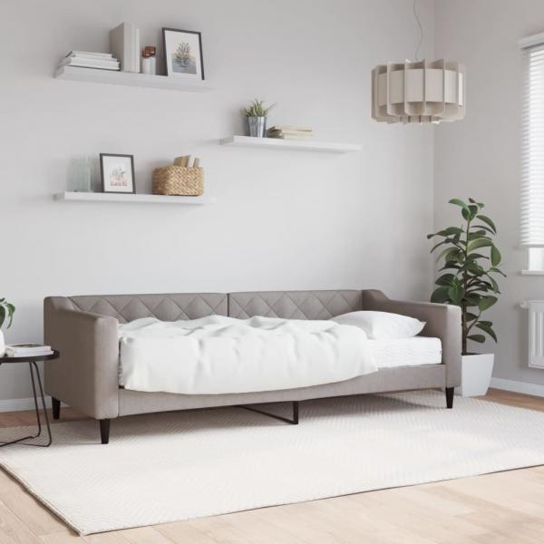 ARDEBO.de - Tagesbett mit Matratze Taupe 80x200 cm Stoff