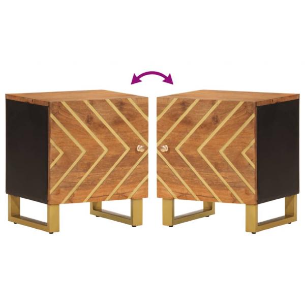 Nachttische 2 Stk. Braun und Schwarz Massivholz Mango