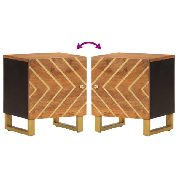 Nachttisch Braun und Schwarz Massivholz Mango