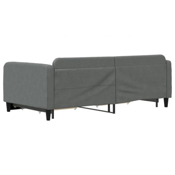 Tagesbett Ausziehbar mit Schubladen Dunkelgrau 100x200 cm Stoff