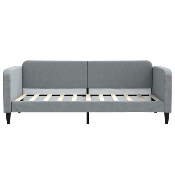 Tagesbett Ausziehbar mit Schubladen Hellgrau 90x190 cm Stoff