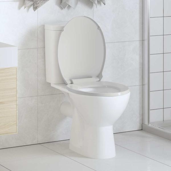 Toilettensitz mit Absenkautomatik Weiß Oval
