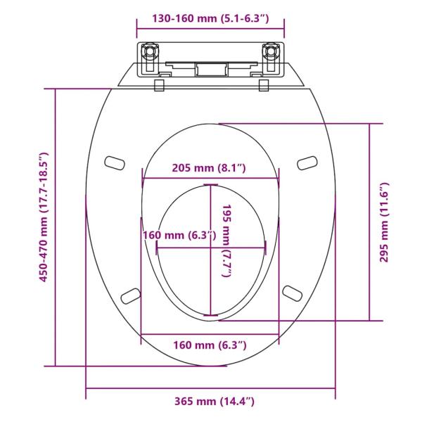 Toilettensitz mit Absenkautomatik Weiß Oval