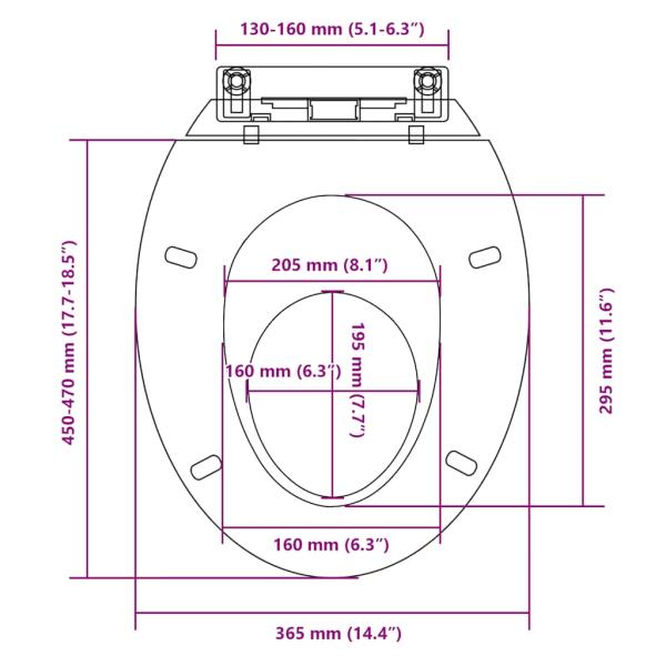 Toilettensitz mit Absenkautomatik Weiß Oval
