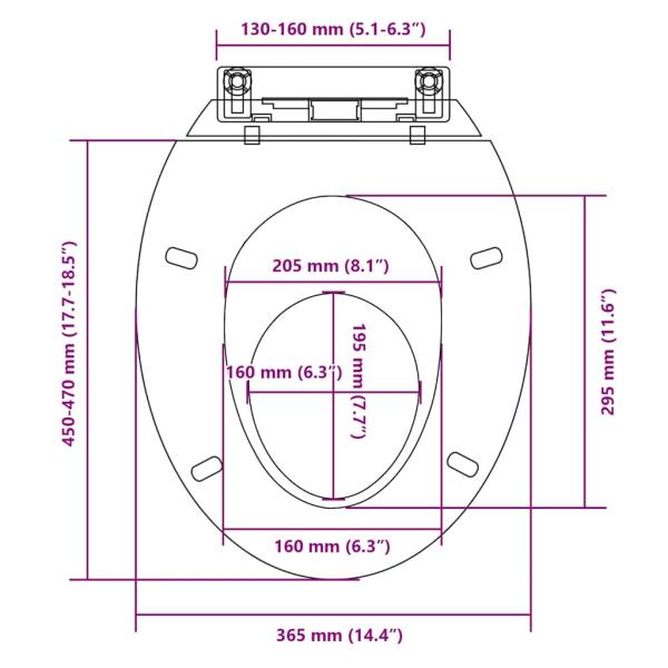 Toilettensitz mit Absenkautomatik Weiß Oval