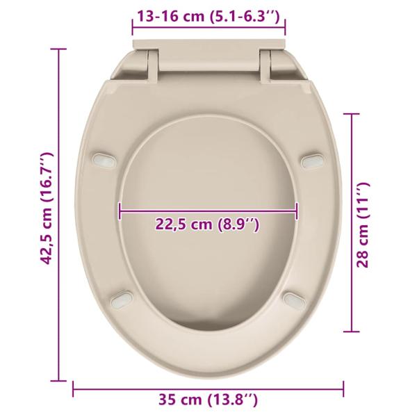 Toilettensitz mit Absenkautomatik Aprikose Oval