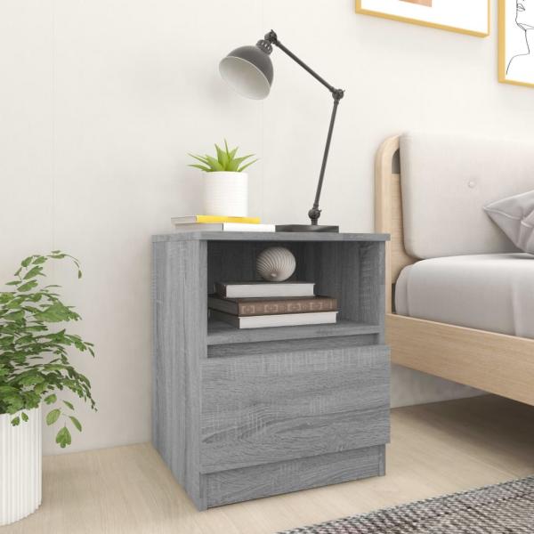 ARDEBO.de - Nachttische 2 Stk. Grau Sonoma 40x40x50 cm Holzwerkstoff