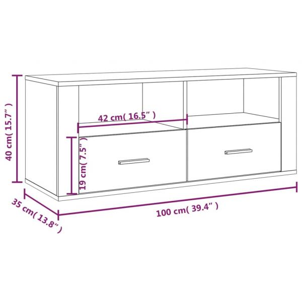 TV-Schrank Betongrau 100x35x40 cm Holzwerkstoff