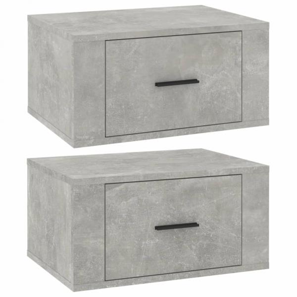 Wand-Nachttische 2 Stk. Betongrau 50x36x25 cm