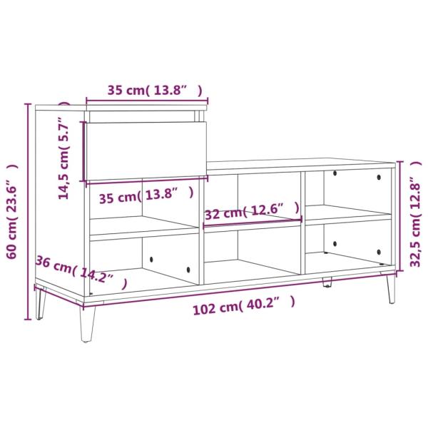 ARDEBO.de - Schuhregal Schwarz 102x36x60 cm Holzwerkstoff
