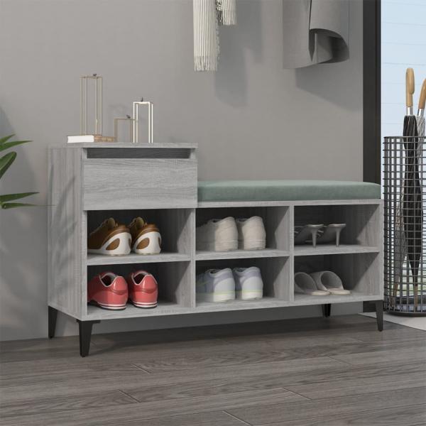 ARDEBO.de - Schuhregal Grau Sonoma 102x36x60 cm Holzwerkstoff