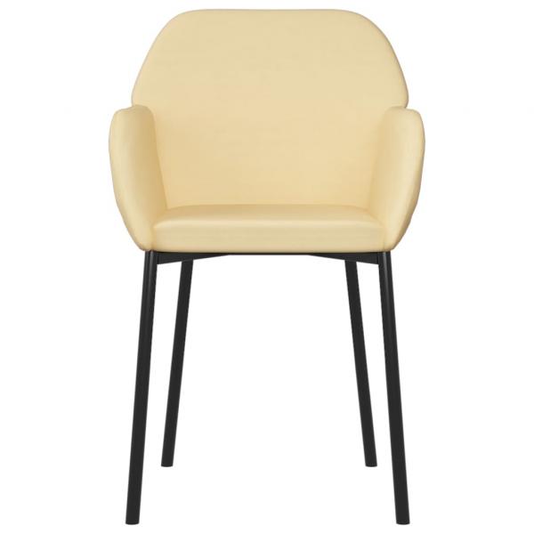 Esszimmerstühle 2 Stk. Creme Samt