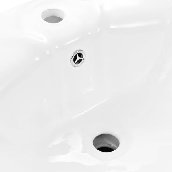 Freistehendes Waschbecken mit Säule Keramik Weiß 580x510x200 mm