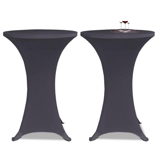 ARDEBO.de - Tischhusse Stretchhusse 2 Stk 60 cm Anthrazit