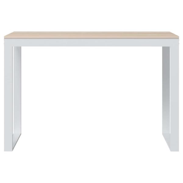 Computertisch Weiß und Eiche-Optik 110x60x73 cm Holzwerkstoff