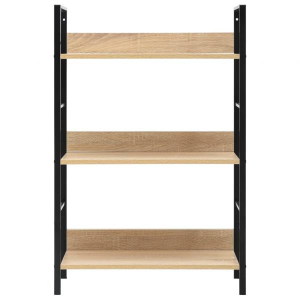 Bücherregal 3 Regalböden Eiche 60×27,6×90,5 cm Holzwerkstoff