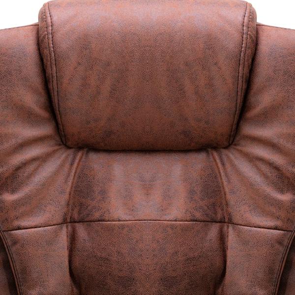 Bürostuhl mit Massagefunktion Hellbraun Wildleder-Optik