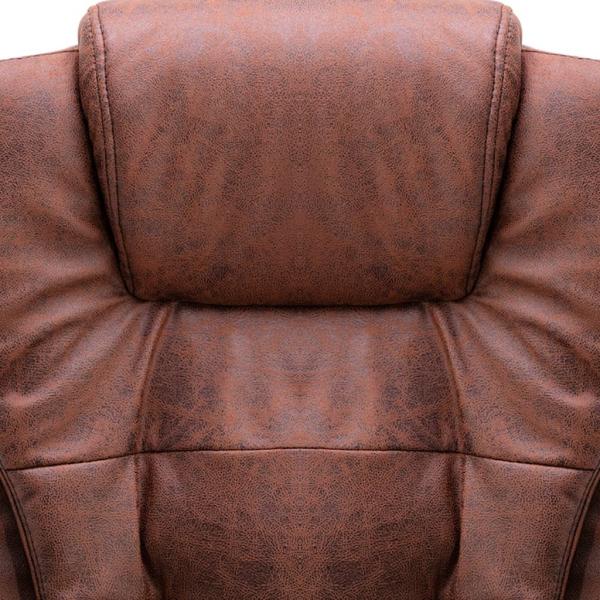 Bürostuhl mit Massagefunktion Hellbraun Wildleder-Optik