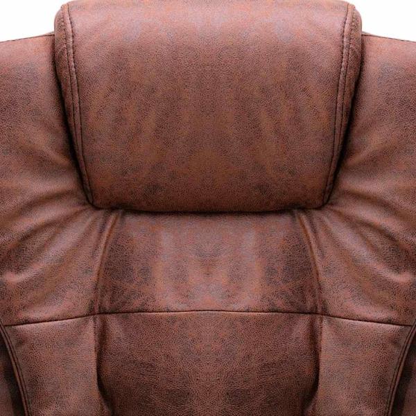 Bürostuhl mit Massagefunktion Hellbraun Wildleder-Optik