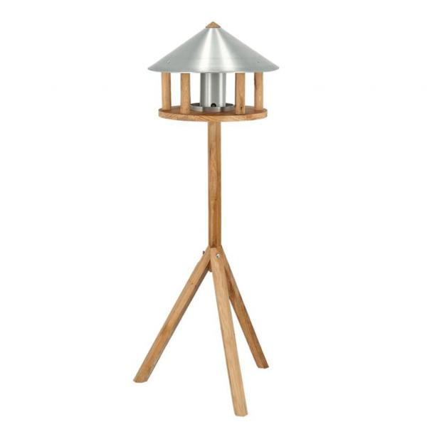 ARDEBO.de - Esschert Design Vogel-Futterhaus mit Silo und Runddach Zink