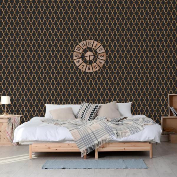 ARDEBO.de - DUTCH WALLCOVERINGS Tapete Geometric Schwarz und Golden