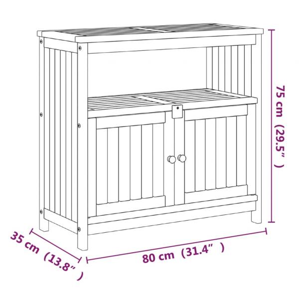 Garten-Konsolentisch 80x35x75 cm Massivholz Akazie