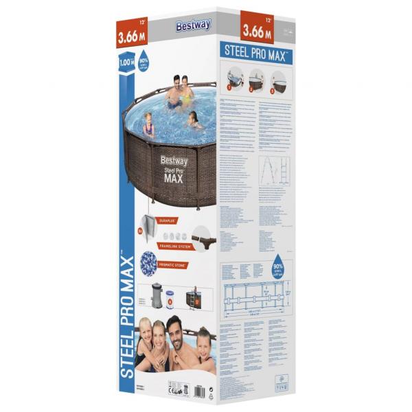 Bestway Steel Pro MAX Swimming Pool-Set Deluxe Series Rund 366x100 cm