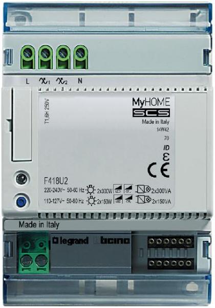 ARDEBO.de Legrand MyHome F418U2 SCS Universaldimmer, REG, 2x300VA