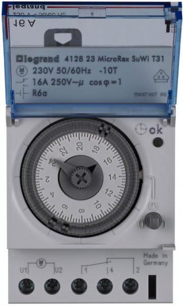 ARDEBO.de Legrand MicroRex T31 Su/Wi Tagesschaltuhr, 230V, analog, 1 Kanal, IP20 (412823)