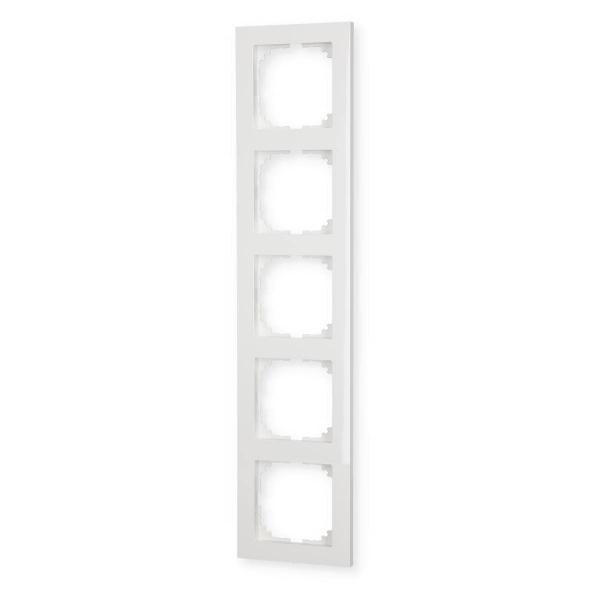 M-Pure-Rahmen, 5fach, Polarweiß, System M-Pure Rahmen, Merten MEG4050-3619