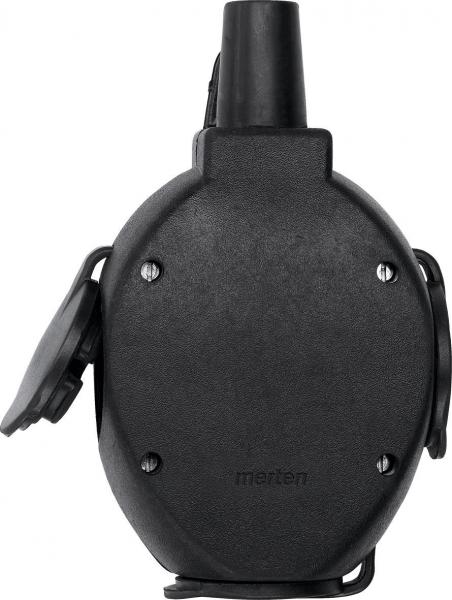 ARDEBO.de Merten Vollgummi-SCHUKO-Dreifach-Hängekupplung, 16 A, 250 V, IP20, schwarz (179851)